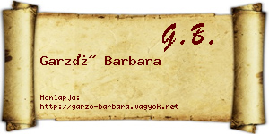 Garzó Barbara névjegykártya