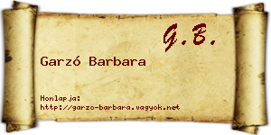 Garzó Barbara névjegykártya